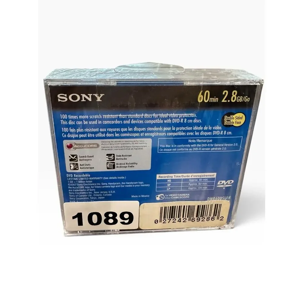 Sony Handycam Mini DVD-R Blank 3 Pack 1.4GB 30 Min Single Sided Sealed DMR30